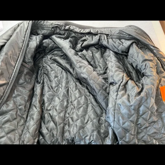 Tallia Mens Size L Black Jacket Coat w/ Zipper 5 Snap & Detachable Collar - Picture 12 of 14